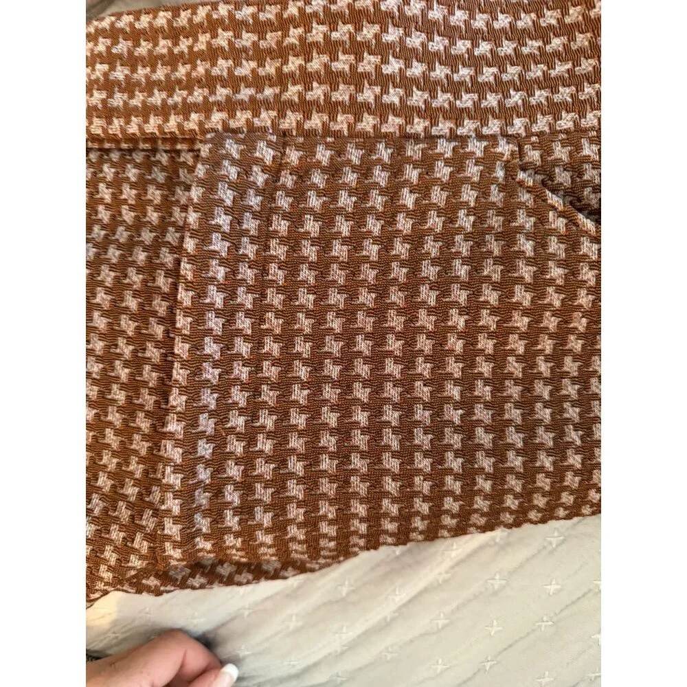 Swagger 60s Mens Houndstooth Skinny Ankle Pants Size 34/31 Brown Hipster